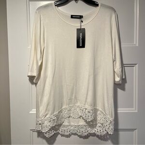 🆕 ✨YesFashion White Lace Trim Tee✨ 🆕